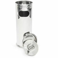 Relaxdays Cendrier Sur Pied Poubelle Extérieure En Acier Inoxydable Incluant Un Cendrier 75 Cm De Haut, Gris Argenté 9 Relaxdays Cendrier Sur Pied Poubelle Extérieure En Acier Inoxydable Incluant Un Cendrier 75 Cm De Haut, Gris Argenté -Poubelle Boutique 10365575 3