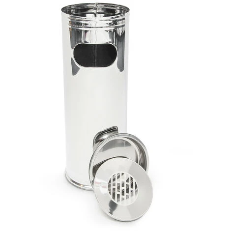 Relaxdays Cendrier Sur Pied Poubelle Extérieure En Acier Inoxydable Incluant Un Cendrier 75 Cm De Haut, Gris Argenté 5 Relaxdays Cendrier Sur Pied Poubelle Extérieure En Acier Inoxydable Incluant Un Cendrier 75 Cm De Haut, Gris Argenté – Image 3