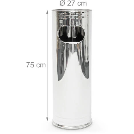 Relaxdays Cendrier Sur Pied Poubelle Extérieure En Acier Inoxydable Incluant Un Cendrier 75 Cm De Haut, Gris Argenté 7 Relaxdays Cendrier Sur Pied Poubelle Extérieure En Acier Inoxydable Incluant Un Cendrier 75 Cm De Haut, Gris Argenté – Image 5