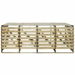 VidaXL Abri Pour Poubelles Sur Roulettes Quadruple Pinède 240 L - Brun 8 VidaXL Abri Pour Poubelles Sur Roulettes Quadruple Pinède 240 L - Brun -Poubelle Boutique 10976782 3