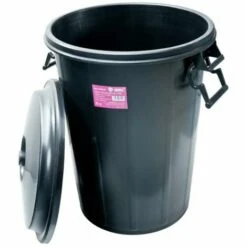 GSC Poubelle De Jardin 100L Avec Couvercle - Noir -Poubelle Boutique 1148402 3