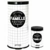 THE HOME DECO FACTORY Poubelles Avec Seau Amovible La Vie En Famille (Lot De 2) Noir - Blanc