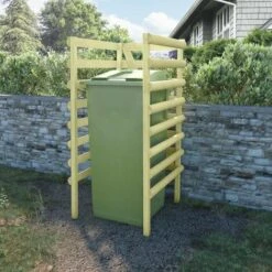 VidaXL Abri De Poubelle Simple Vert 70x80x150 Cm Pin Imprégné - Brun -Poubelle Boutique 13197014 3