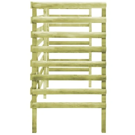 VidaXL Abri De Poubelle Triple Vert 210x80x150 Cm Pin Imprégné - Brun 6 VidaXL Abri De Poubelle Triple Vert 210x80x150 Cm Pin Imprégné - Brun – Image 4