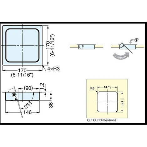 SUGATSUNE Trappe Carrée De Poubelle Pour Plan De Travail - Amortisseur : Avec - Décor : Inox Brossé - Encastrement : 147 X 147 Mm - Fixation : A Encastrer - Largeur : 170 Mm - Longueur : 170 Mm - Matériau : In - Fixation : A Encastrer 4 SUGATSUNE Trappe Carrée De Poubelle Pour Plan De Travail - Amortisseur : Avec - Décor : Inox Brossé - Encastrement : 147 X 147 Mm - Fixation : A Encastrer - Largeur : 170 Mm - Longueur : 170 Mm - Matériau : In - Fixation : A Encastrer – Image 2