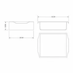 Corbeille 1 Bac - Largeur : 350 Mm - Décor : Transparent - Matériau : Polycarbonate - Profondeur : 450 Mm - Hauteur : 120 Mm - AMBOS - Profondeur : 450 Mm -Poubelle Boutique 13490822 3