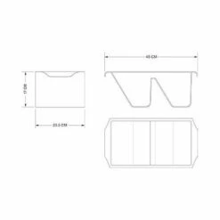 Corbeille 2 Bacs - Décor : Transparent - Matériau : Polycarbonate - Profondeur : 450 Mm - Hauteur : 170 Mm - Largeur : 235 Mm - AMBOS - Hauteur : 170 Mm -Poubelle Boutique 13490824 3