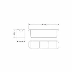Corbeille 3 Bacs - Décor : Transparent - Matériau : Polycarbonate - Profondeur : 450 Mm - Hauteur : 120 Mm - Largeur : 115 Mm - AMBOS - Hauteur : 120 Mm -Poubelle Boutique 13490825 4