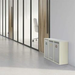 Klarstein Poubelle écologique Triple Tri Sélectif & Recyclage 45L (3x 15L) Beige -Poubelle Boutique 13732965 5
