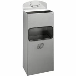 CERTEO Cendrier Mural Avec Plaque De Signalisation - H X L X P 505 X 200 X 125 Mm - Argent - Coloris Des Cendriers: Argenté