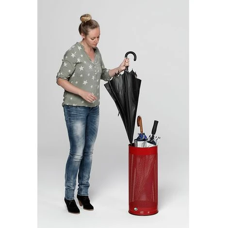 CERTEO Porte-parapluies, Hauteur 610 Mm - Tôle Perforée, Galvanisé - Gris Clair RAL 7035 - Coloris: Gris Clair RAL 7035 4 CERTEO Porte-parapluies, Hauteur 610 Mm - Tôle Perforée, Galvanisé - Gris Clair RAL 7035 - Coloris: Gris Clair RAL 7035 – Image 2