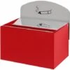 CERTEO Cendrier Mural Avec Plaque De Signalisation - H X L X P 125 X 200 X 125 Mm - Rouge Feu - Coloris Des Cendriers: Rouge Flamboyant -Poubelle Boutique 15692966 1