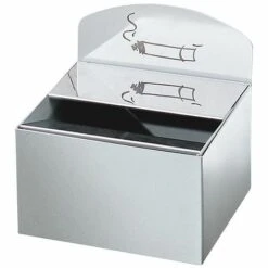 CERTEO Cendrier Mural Avec Plaque De Signalisation - H X L X P 125 X 200 X 125 Mm - Rouge Feu - Coloris Des Cendriers: Rouge Flamboyant -Poubelle Boutique 15692966 3