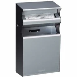 Cendrier / Corbeille Murale 2 L / 15 L - Gris Métal - KOPA | Rossignol - Gris Foncé, Métallique