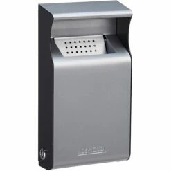 Cendrier Mural - 1 L - Gris Métal - KOPA | Rossignol - Gris Foncé, Métallique