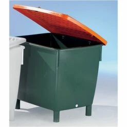 CRAEMER Conteneur Rectangulaire - Avec Couvercle Sur Charnières - Capacité 210 L, Bac Vert, Couvercle Orange - Coloris Du Couvercle: Orange Sécurité -Poubelle Boutique 15696104 5