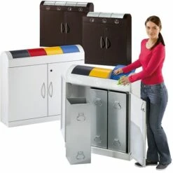 STUMPF Collecteurs Modulaires De Tri Des Déchets - Corps Gris Clair, H X P 975 X 320 Mm - Capacité 4 X 45 L, Largeur 1100 Mm, - Coloris Trappe: Bleu Gentiane RAL 5010 8 STUMPF Collecteurs Modulaires De Tri Des Déchets - Corps Gris Clair, H X P 975 X 320 Mm - Capacité 4 X 45 L, Largeur 1100 Mm, - Coloris Trappe: Bleu Gentiane RAL 5010 -Poubelle Boutique 15700098 2