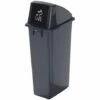 PROBBAX Collecteur De Tri En Plastique - Capacité 80 L - Trappe à Fermeture Automatique - Coloris Poubelle: Gris|Coloris Du Couvercle: Gris -Poubelle Boutique 15700448 1
