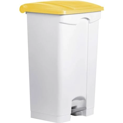 CERTEO Helit Poubelle à Pédale, Blanche, Couvercle Jaune - Coloris Du Couvercle: Jaune 3 CERTEO Helit Poubelle à Pédale, Blanche, Couvercle Jaune - Coloris Du Couvercle: Jaune