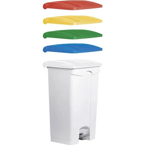 CERTEO Helit Poubelle à Pédale, Blanche, Couvercle Jaune - Coloris Du Couvercle: Jaune 4 CERTEO Helit Poubelle à Pédale, Blanche, Couvercle Jaune - Coloris Du Couvercle: Jaune – Image 2