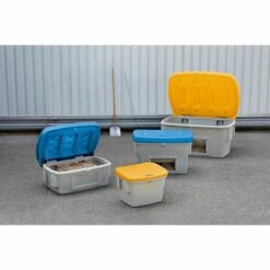 CERTEO EUROKRAFT Bac à Sel Et Bac Universel - 100 L, Avec Trappe D'accès - Couvercle Orange - Coloris Du Couvercle: Orange -Poubelle Boutique 15705339 2