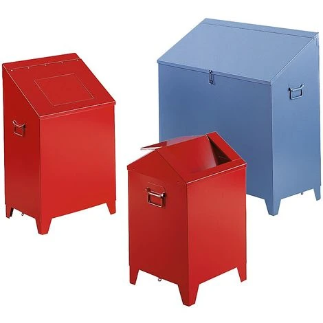 WOLF Collecteur Pour Laine à Polir En Tôle D'acier - Avec Couvercle Incliné, Hauteur Devant / Derrière 750 / 980 Mm, Gris - Coloris Du Couvercle: Gris Bleu RAL 7031 4 WOLF Collecteur Pour Laine à Polir En Tôle D'acier - Avec Couvercle Incliné, Hauteur Devant / Derrière 750 / 980 Mm, Gris - Coloris Du Couvercle: Gris Bleu RAL 7031 – Image 2