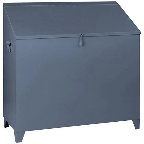 WOLF Collecteur Pour Laine à Polir En Tôle D'acier - Avec Couvercle Incliné, Hauteur Devant / Derrière 750 / 980 Mm, Gris - Coloris Du Couvercle: Gris Bleu RAL 7031 5 WOLF Collecteur Pour Laine à Polir En Tôle D'acier - Avec Couvercle Incliné, Hauteur Devant / Derrière 750 / 980 Mm, Gris - Coloris Du Couvercle: Gris Bleu RAL 7031 – Image 3