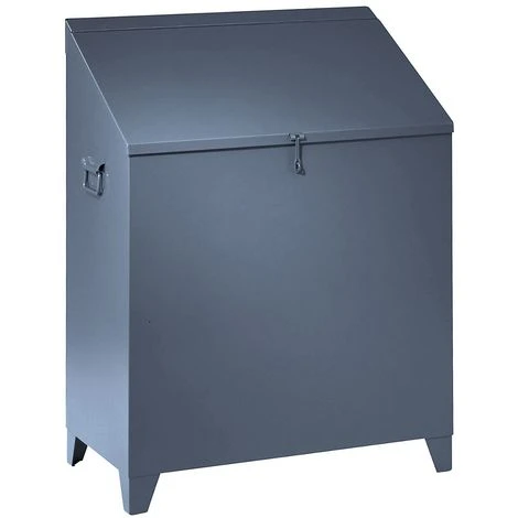 WOLF Collecteur Pour Laine à Polir En Tôle D'acier - Avec Couvercle Incliné, Hauteur Devant / Derrière 750 / 980 Mm, Gris - Coloris Du Couvercle: Gris Bleu RAL 7031 6 WOLF Collecteur Pour Laine à Polir En Tôle D'acier - Avec Couvercle Incliné, Hauteur Devant / Derrière 750 / 980 Mm, Gris - Coloris Du Couvercle: Gris Bleu RAL 7031 – Image 4