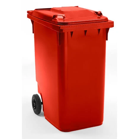 CERTEO Conteneur à Déchets En Plastique à Fermeture Par Gravité - Capacité 360 L, H X L X P 1100 X 600 X 874 Mm, Ø Roues 200 Mm - Coloris Poubelle: Rouge 3 CERTEO Conteneur à Déchets En Plastique à Fermeture Par Gravité - Capacité 360 L, H X L X P 1100 X 600 X 874 Mm, Ø Roues 200 Mm - Coloris Poubelle: Rouge