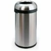CERTEO Collecteur De Déchets En Inox - OPEN TOP, Grande Ouverture, Capacité 60 L - Hauteur 760 Mm, Ø 400 Mm - Coloris Poubelle: Acier Inoxydable