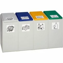 VAR Poubelle De Tri - Poste 4 Poubelles - Pour 40 L, Largeur 1010 Mm