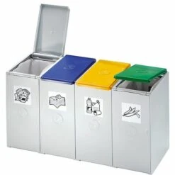VAR Poubelle De Tri - Poste 4 Poubelles - Pour 40 L, Largeur 1010 Mm -Poubelle Boutique 15708387 3