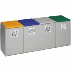 VAR Poubelle De Tri - Poste 4 Poubelles - Pour 40 L, Largeur 1010 Mm -Poubelle Boutique 15708387 4