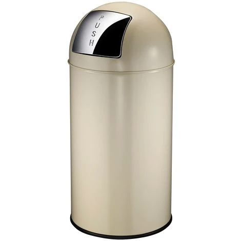 CERTEO Collecteur De Déchets à Trappe BULLET PUSH, En Tôle D'acier - Capacité 40 L, H X Ø 740 X 340 Mm - Ivoire Clair - Coloris Poubelle: Ivoire Clair 3 CERTEO Collecteur De Déchets à Trappe BULLET PUSH, En Tôle D'acier - Capacité 40 L, H X Ø 740 X 340 Mm - Ivoire Clair - Coloris Poubelle: Ivoire Clair