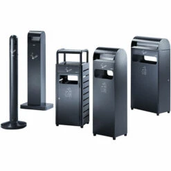 PROBBAX Combiné Cendrier-poubelle - Capacité Poubelle 20 L, Capacité Cendrier 2,3 L - H X L X P 880 X 330 X 280 Mm - Coloris Poubelle: Anthracite RAL 7016 -Poubelle Boutique 15708585 2