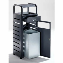 PROBBAX Combiné Cendrier-poubelle - Capacité Poubelle 20 L, Capacité Cendrier 2,3 L - H X L X P 880 X 330 X 280 Mm - Coloris Poubelle: Anthracite RAL 7016 -Poubelle Boutique 15708585 3