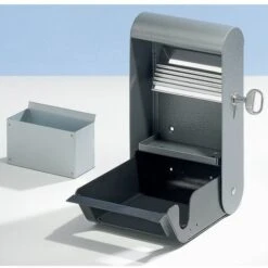 PROBBAX Cendrier Mural Design Pour L'intérieur Et L'extérieur - Avec Seau Intérieur - Capacité 1,5 L, H X L X P 255 X 155 X 65 - Coloris Des Cendriers: Gris Anthracite RAL 7016 -Poubelle Boutique 15708586 3