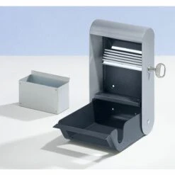 PROBBAX Cendrier Mural Design Pour L'intérieur Et L'extérieur - Avec Seau Intérieur - Capacité 3 L, H X L X P 355 X 195 X 65 Mm - Coloris Des Cendriers: Gris Anthracite RAL 7016 -Poubelle Boutique 15708587 2