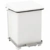 CERTEO Poubelle à Pédale Industrielle En Tôle D'acier - Peint époxy Blanc RAL 9016 - Capacité 27 L, H X L X P 440 X 380 X 365 - Coloris Du Couvercle: Blanc