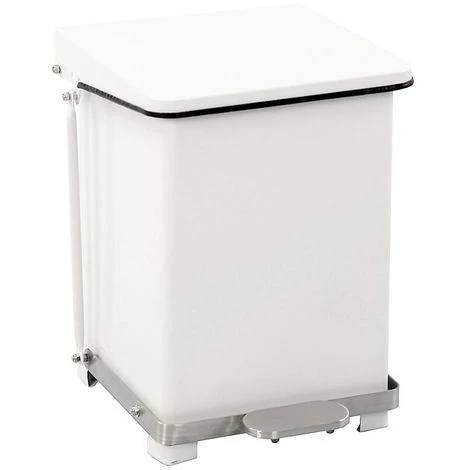 CERTEO Poubelle à Pédale Industrielle En Tôle D'acier - Peint époxy Blanc RAL 9016 - Capacité 27 L, H X L X P 440 X 380 X 365 - Coloris Du Couvercle: Blanc 3 CERTEO Poubelle à Pédale Industrielle En Tôle D'acier - Peint époxy Blanc RAL 9016 - Capacité 27 L, H X L X P 440 X 380 X 365 - Coloris Du Couvercle: Blanc