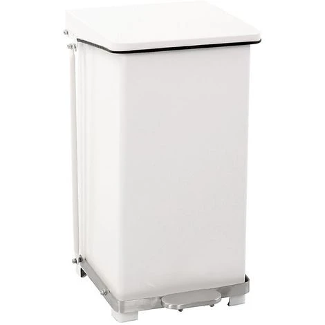CERTEO Poubelle à Pédale Industrielle En Tôle D'acier - Peint époxy Blanc RAL 9016 - Capacité 45 L, H X L X P 595 X 380 X 365 - Coloris Du Couvercle: Blanc 3 CERTEO Poubelle à Pédale Industrielle En Tôle D'acier - Peint époxy Blanc RAL 9016 - Capacité 45 L, H X L X P 595 X 380 X 365 - Coloris Du Couvercle: Blanc