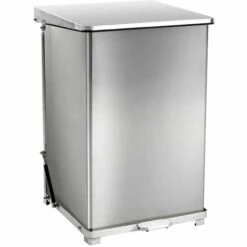 CERTEO Poubelle à Pédale Industrielle En Inox - Avec Support Pour Sac-poubelle - Capacité 90 L, H X L X P 770 X 445 X 435 Mm - Coloris Du Couvercle: Aspect Inox 10 CERTEO Poubelle à Pédale Industrielle En Inox - Avec Support Pour Sac-poubelle - Capacité 90 L, H X L X P 770 X 445 X 435 Mm - Coloris Du Couvercle: Aspect Inox -Poubelle Boutique 15708592 4