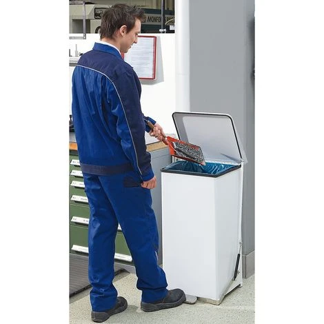 CERTEO Poubelle à Pédale Industrielle En Tôle D'acier - Peint époxy Blanc RAL 9016 - Capacité 90 L, H X L X P 770 X 445 X 435 - Coloris Du Couvercle: Blanc 7 CERTEO Poubelle à Pédale Industrielle En Tôle D'acier - Peint époxy Blanc RAL 9016 - Capacité 90 L, H X L X P 770 X 445 X 435 - Coloris Du Couvercle: Blanc – Image 5