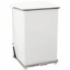 CERTEO Poubelle à Pédale Industrielle En Tôle D'acier - Peint époxy Blanc RAL 9016 - Capacité 152 L, H X L X P 770 X 540 X 540 - Coloris Du Couvercle: Blanc