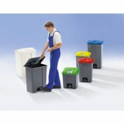 PROBBAX Collecteur De Déchets à Pédale, En Plastique - H X L X P 790 X 505 X 410 Mm, 90 L - Gris, Couvercle Bleu - Coloris Poubelle: Gris|Coloris Du Couvercle: Bleu 8 PROBBAX Collecteur De Déchets à Pédale, En Plastique - H X L X P 790 X 505 X 410 Mm, 90 L - Gris, Couvercle Bleu - Coloris Poubelle: Gris|Coloris Du Couvercle: Bleu -Poubelle Boutique 15708620 2