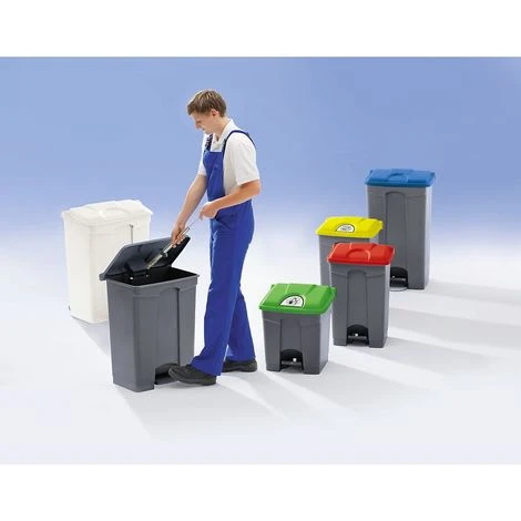 PROBBAX Collecteur De Déchets à Pédale, En Plastique - H X L X P 790 X 505 X 410 Mm, 90 L - Gris, Couvercle Bleu - Coloris Poubelle: Gris|Coloris Du Couvercle: Bleu 4 PROBBAX Collecteur De Déchets à Pédale, En Plastique - H X L X P 790 X 505 X 410 Mm, 90 L - Gris, Couvercle Bleu - Coloris Poubelle: Gris|Coloris Du Couvercle: Bleu – Image 2