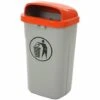 CERTEO Collecteur De Déchets, Capacité 50 L, H X L X P 755 X 435 X 345 Mm, Gris, Orange - Coloris Poubelle: Gris|Coloris Du Couvercle: Gris -Poubelle Boutique 15708984 1