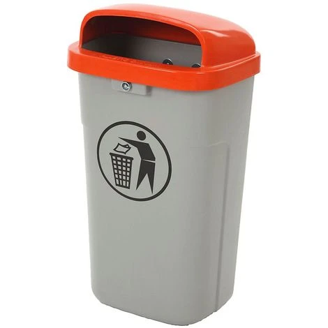 CERTEO Collecteur De Déchets, Capacité 50 L, H X L X P 755 X 435 X 345 Mm, Gris, Orange - Coloris Poubelle: Gris|Coloris Du Couvercle: Gris 3 CERTEO Collecteur De Déchets, Capacité 50 L, H X L X P 755 X 435 X 345 Mm, Gris, Orange - Coloris Poubelle: Gris|Coloris Du Couvercle: Gris