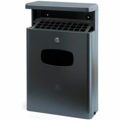 CERTEO Collecteur De Déchets Avec Cendrier, Capacité 16 L, Gris - Coloris Poubelle: Gris|Coloris Du Couvercle: Gris -Poubelle Boutique 15709020 3