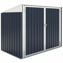 HABITAT ET JARDIN Cache Poubelle En Métal "New York" - 100 X 172 X 131 Cm - Gris - Gris.